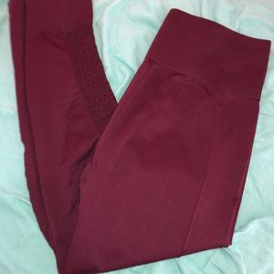 Burgundy Fabletics Leggings
